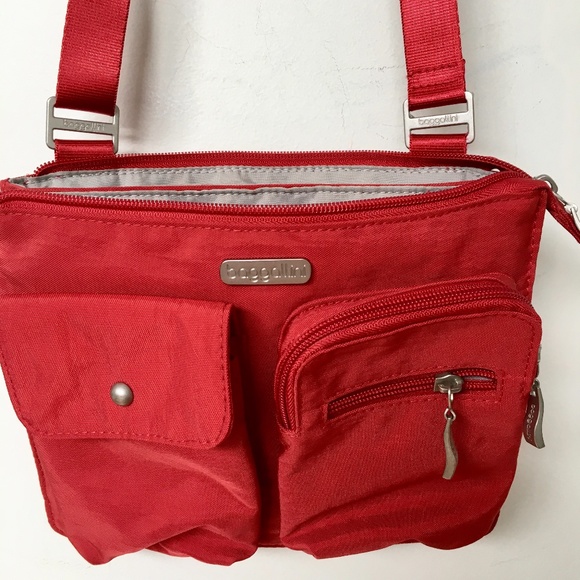 SAMPLE Baggallini Crossbody Bag Nylon Travel Red - Picture 1 of 10